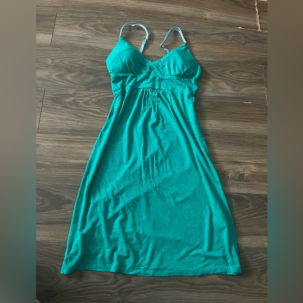 Simons Teal Spaghetti Strap Slip Dress